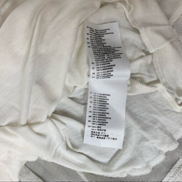 H&M Babydoll Tunic Blouse Mini Dress Ivory Floral Embroidery Y2K 2000s Small - Picture 14 of 16